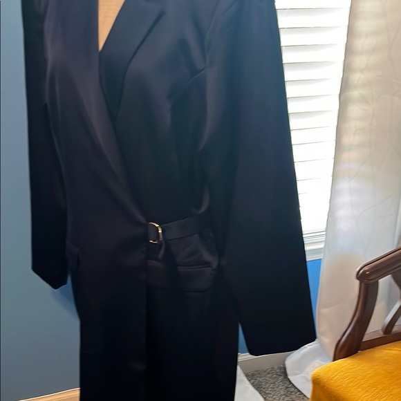 Adelyn Rae Navy Blazer with Wrap Design and V-Neckline, XXL - Picture 3 of 6